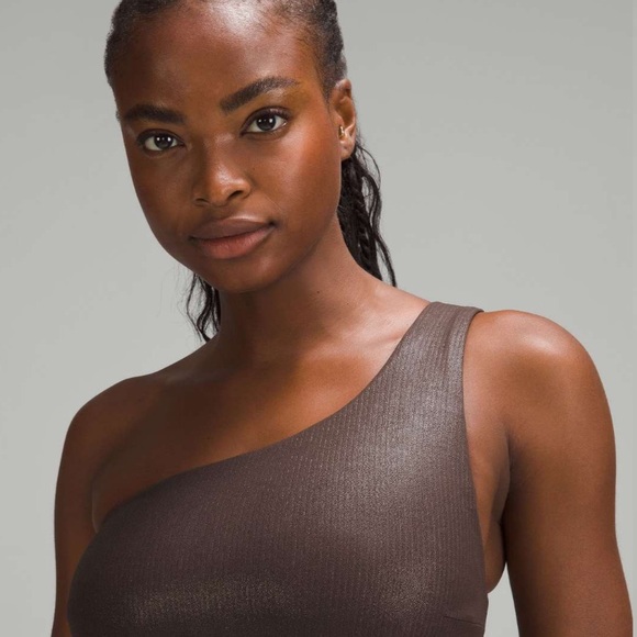 NWT Lululemon Align Asymmetrical Ribbed Bra *Light Support C/D Cup Shine - Picture 11 of 12